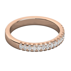แหวนแต่งงานแบบครึ่งวงประดับเพชรทรงกลมแบบไมโครพรองสำหรับเธอ - Product Image 6