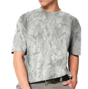 T-shirt camouflage pour hommes, col rond, manches courtes, coton, motif camouflage, coupe ample, pour la chasse et la randonnée - Product Image 1