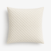 Housse de coussin décorative personnalisable en peluche Minky à pois ivoire pour canapé, taie d'oreiller 18x18 pouces pour la maison et l'hôtellerie