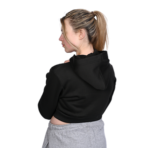 Sweat à capuche court pour femme en polaire doux avec fermeture éclair, logo personnalisé sur le devant, élégant, confortable, tendance, chaud pour l'hiver, léger, décontracté, streetwear - Product Image 5