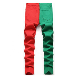 กางเกงยีนส์ขาตรงทรงสลิมฟิตกางเกงยีนส์ขาดๆแบบสั่งทำกางเกงทรงดินสอเข้ารูปสีทึบมีกระเป๋ามีซิปสำหรับผู้ชายกางเกงยีนส์ลำลองแฟชั่นสำหรับผู้ชาย - Product Image 2