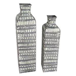 Juego de Jarrones de Flores de Diseño Art Deco Moderno, Color y Forma Personalizables, 2 Jarrones Blancos Reales FV18 para Decoración del Hogar/Hotel - Product Image 6