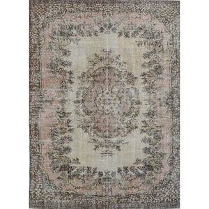 พรมขนสัตว์ถักมือสีเบจและสีน้ำตาล ขนาด 9x12 ฟุต รุ่น Pae-2755 ลายเหรียญโบราณ สำหรับตกแต่งบ้าน ห้องนั่งเล่น หรือทางเดิน - Product Image 1