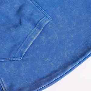 Sweat-shirts à capuche pour hommes de couleur bleue, lavage à l'acide, surdimensionnés, de haute qualité, lourds, à fermeture éclair, délavés au soleil, légers, lavage à l'acide, pour hommes - Product Image 3