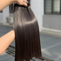 Lots de Cheveux Humains Vietnamiens Vierge Remy, Super Double Drawn, Double Trame, Lisses Comme des Baguettes, Cuticules Alignées, Provenant d'un Donneur Unique, Vente en Gros