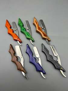 มีดโกนหนวดแบบมีขอบใบมีดเดี่ยวมีดโกนหนวดปลอดภัยทำจากสเตนเลสสตีล2023ใช้งานง่ายสีปรับแต่งได้ตามต้องการ - Product Image 2