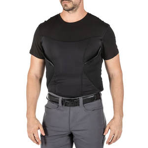 Hombres táctico debajo de la cubierta de manga corta de los hombres de ocultación de cuello redondo pistola pistolera de bolsillo camisetas - Product Image 1