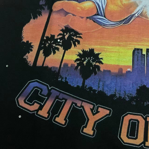 DUAA Camiseta negra de manga corta para hombre con estampado gráfico de City Of Angels, camisa informal de algodón de corte regular - Product Image 3