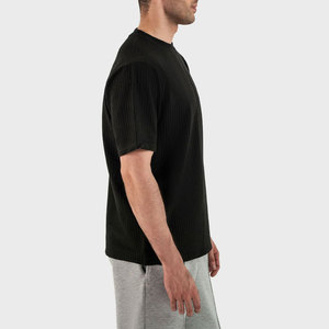 T-shirt en coton à demi-manches de couleur noire pour hommes 2025 Article de marque Pakistan Trending Wear T-shirt d'été pour hommes - Product Image 6