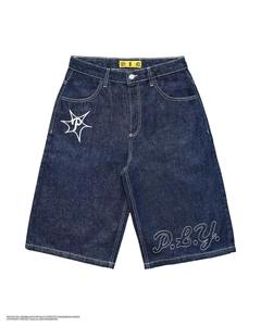 <b>Hip</b> Hop Baggy Denim Shorts Men Women Y2K Gothic Streetwear 2026 - Product Image 4