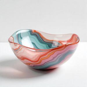 Tazón de resina artesanal de primera calidad con acabado artístico brillante para exhibición de mesa de comedor moderna y uso doméstico decorativo - Product Image 1