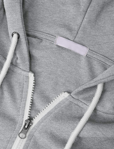 Calidad Premium Nuevo estilo Hombres Otoño Fleece Oversized Zipper-Up Puff Sudaderas con capucha Liso teñido - Product Image 3