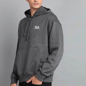 Sudadera con capucha versátil para hombre en material de algodón para uso en interiores y exteriores Sudadera con capucha básica para hombre con algodón hecho - Product Image 3