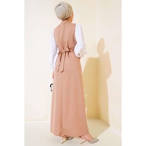 Robe ceinturée à manches courtes Latte - Product Image 3