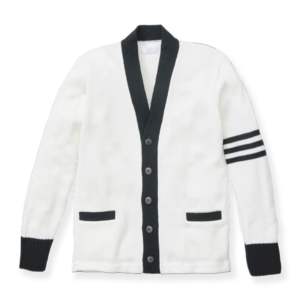 เพิ่มโลโก้วิทยาลัยของคุณบนเสื้อสเวตเตอร์สไตล์ลายทางเสื้อคาร์ดิแกนปักโลโก้และพี่น้องที่กำหนดเองถัก - Product Image 1