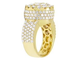 Custom Yellow Gold Plated Moissanite Diamond <b>Ring</b> for <b>Men</b> <b>Unique</b> S925 Sterling Silver Everyday <b>Ring</b> - Product Image 4