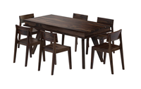 Ensemble de salle à manger Bruna 8 pièces de haute qualité du Viet Nam Finition expresso en noyer Design rustique moderne pour tables à manger