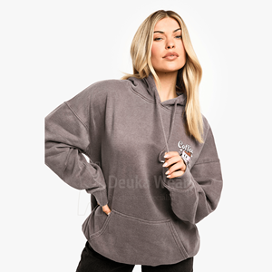 Sudaderas extragrandes personalizadas con serigrafía de 400 GSM para mujer, con bajo MOQ, 80% algodón, 20% poliéster, hombros caídos, estilo urbano. - Product Image 3
