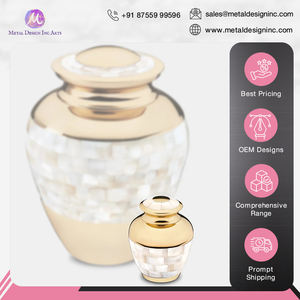 Amplia gama de accesorios funerarios, urnas de recuerdo de cremación de latón nácar de oro pulido Premium muy demandadas - Product Image 4
