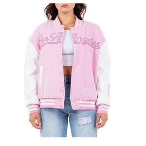 Style de rue personnalisé pour femmes Veste de baseball universitaire en laine de haute qualité en cuir à manches - Product Image 6