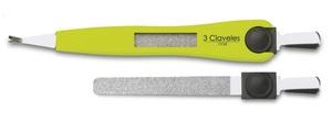Cuticle nipper with file and pusher, stainless steel, 12.5cm (3 Claveles 12384) - Product Image 1