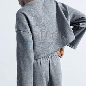 Recién llegado, ropa informal de invierno de alta calidad, sudadera con diamantes de imitación, logotipo frontal de Color sólido, transpirable, ecológico - Product Image 3