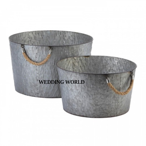 Lot de deux jardinières en métal faites à la main pour jardinières design forme personnalisée vente en gros nouvelle jardinière fantaisie - Product Image 6