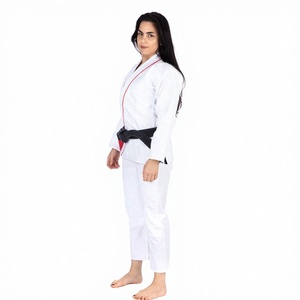 Kimono jiu jitsu brésilien blanc pour femmes, sans logo de marque ou design personnalisé noir bjj gi avec options personnalisées pour les clients - Product Image 1