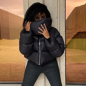 เสื้อโค้ทขนเป็ดสไตล์วินเทจสำหรับผู้หญิง2025ขายดีเสื้อแจ็คเก็ตแขนยาวมีซิปปกคอผ้าฝ้ายให้ความอบอุ่น - Product Image 3