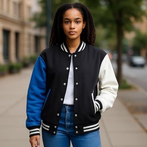 Veste universitaire personnalisée en gros avec logo personnalisé pour le lycée, pour uniforme d'équipe ou vestes universitaires scolaires - Product Image 2