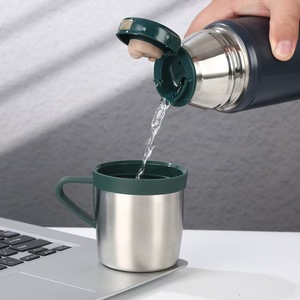 Nuovo wvacuim Thermos a doppia parete personalizzato 700ml a prova <span class=keywords><strong>di</strong></span> perdite Thermos digitale premere il coperchio del pulsante regalo fiaschetta tappo per tazza da tè - Product Image 3