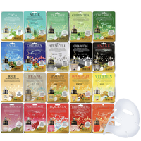 Masques en feuille pour le visage Malie Korea Made Rice Aloe Vera Vitamine C aux herbes hydratantes et nourrissantes, parfum lavande, emballés individuellement, format voyage