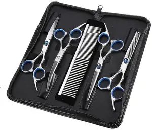 Pet Groom ing Scissors Set Profession elle Pet Trimer Kmit Edelstahl Profession elle Hunde pflege Schere Set mit Sicherheits tipps