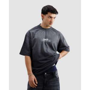 T-shirt oversize délavé Dare to Fly, 100% coton jersey, tissu épais 280g/300g, coupe carrée et style couture, t-shirts imprimés - Product Image 5