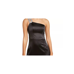 ชุดเดรสผ้าซาตินปักเลื่อมรูปหัวใจสีดำแบบไหล่เดียว ไซส์ 5 ยาวถึงพื้น เหมาะสำหรับงานเลี้ยงตอนเย็น - Product Image 2