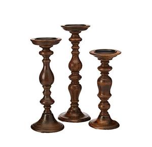 Support de bougie en bois de mangue Antique, pilier naturel, support de pilier en bois pour la décoration de la maison, porte-bougie de mariage, meilleure vente - Product Image 4