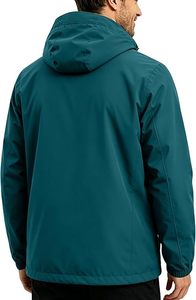Veste de randonnée imperméable pour homme, coupe-vent, softshell, à capuche, manteau d'extérieur, poignets et ourlet ajustables pour le ski et le snowboard - Product Image 2