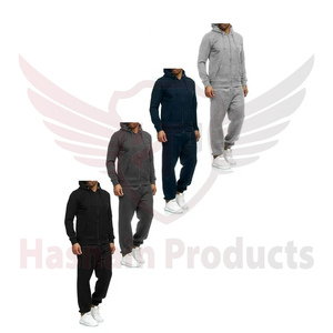 Joggins d'été décontractés grande taille pour hommes, doublure en polaire chaude, ensemble de survêtements de gymnastique en polyester deux pièces, ensemble de jogging pour les sports d'hiver - Product Image 1
