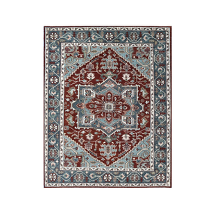 Oushak-Grand tapis rectangulaire en laine et coton, design fait à la main, style floral moderne et luxueux pour le sol du salon - Product Image 1