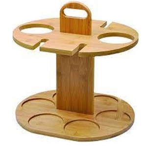 Wooden Round Glass Rack Multifunction Traditional Coffee Glass and Mug Holder Hand Ground Drip Food Safe Low Price - Product Image 5