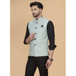 Gilet vert marine pour homme, le plus vendu, pour mariage, cérémonie, réception et occasions festives, disponible au prix d'exportation - Product Image 1