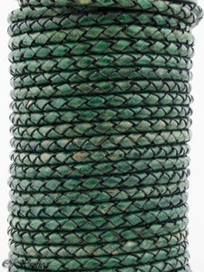 Cordón de Cuero Genuino de Buena Calidad de 3 mm, 4 mm, 5 mm, Cordón de Cuero Trenzado Redondo para Hacer Pulseras y Joyería, fancycordsindia.com - Product Image 4