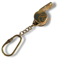 Sifflet Nautique Vintage en Laiton Massif, Petit Porte-clés Doré Léger, Style Bénédiction, Art & Objets de Collection