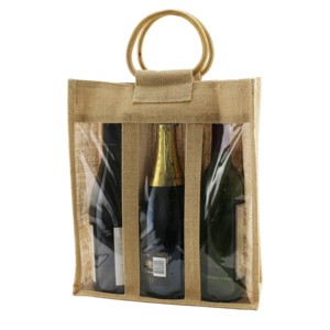 Sac à vin en PVC et PP durable et écologique Sac fourre-tout lavable pour les achats de vin ou de shopping - Product Image 5