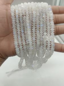 Nueva tendencia, piedra lunar Natural arcoíris, forma de Rondelle facetada, cuentas de 5mm-8mm para hacer joyas de moda, collar y pulsera - Product Image 6