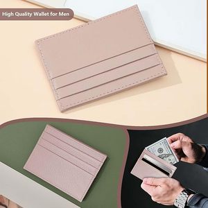 Cartera para tarjetas de crédito, tarjetero, Cartera de cuero genuino para hombres y mujeres con 6 ranuras para tarjetas y 1 Cartera de bolsillo para hombres - Product Image 5