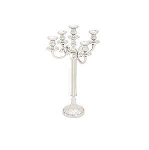 Décoration de Noël, candélabre à cinq bras en métal argenté pour les événements, les fêtes, les festivals, décoration de candélabre de sol - Product Image 1