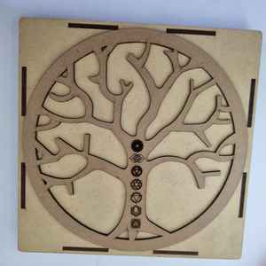 Ensemble de Reiki gravés de sept chakras naturels avec boîte en bois pour la méditation de guérison, cadeau et thérapie à partir d'agate élégante - Product Image 5