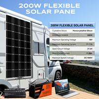 Panneaux solaires flexibles Rvpozwer à haute efficacité 22% 200W pour bateaux, cellules monocristallines à film mince, demi-cellules, système de toiture hors réseau, 25 ans