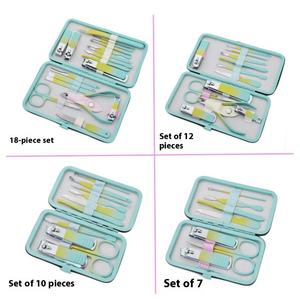 Set de manucure pédicure 18 pièces en acier inoxydable comprenant un coupe-ongles outil de coupe coloré pince à nez de poussin coupe oreille - Product Image 3